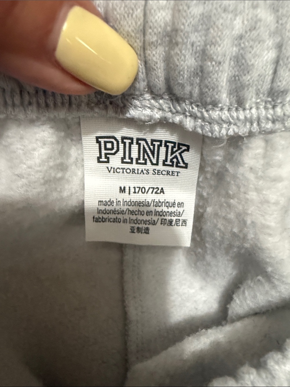 PINK Victoria's Secret Girls' Light Gray Sweat Set with Pastel Rainbow Logo - Picture 4 of 5